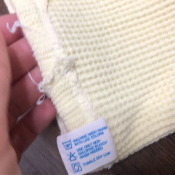 Baby Morgan J.E. Vintage Yellow Bear Towel Thermal Waffle Blanket Receiving - Picture 6 of 6